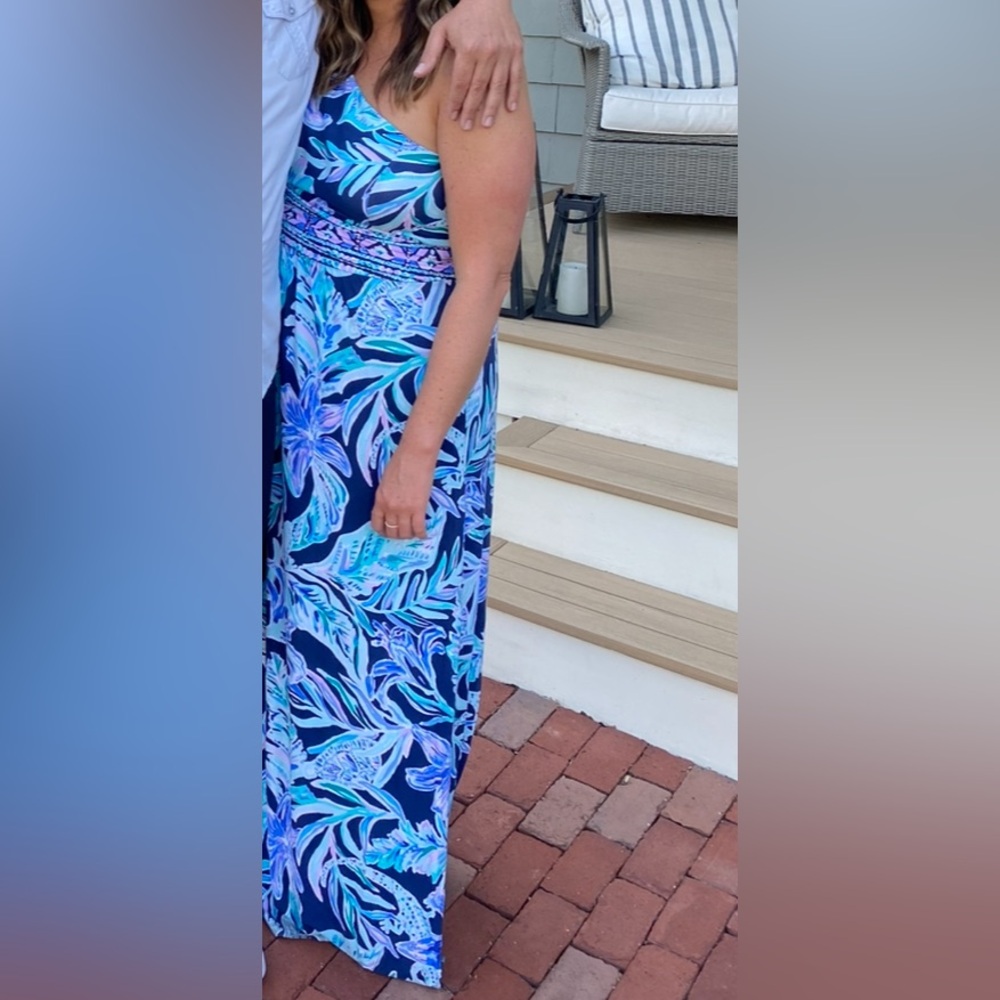 Lilly Pulitzer Blue and Purple Maxi Dress